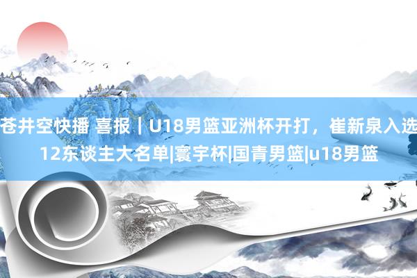 苍井空快播 喜报｜U18男篮亚洲杯开打，崔新泉入选12东谈主大名单|寰宇杯|国青男篮|u18男篮