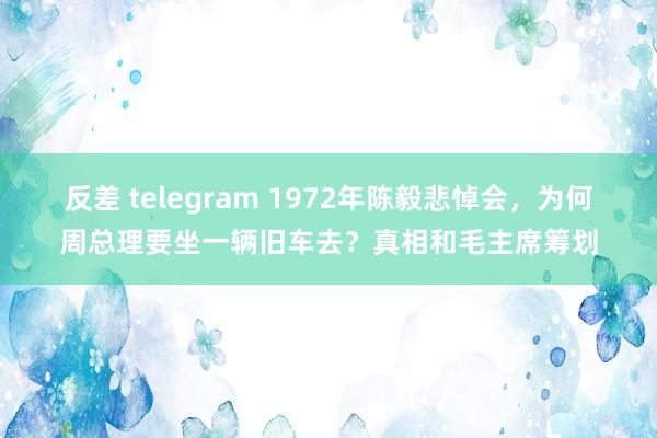 反差 telegram 1972年陈毅悲悼会，为何周总理要坐一辆旧车去？真相和毛主席筹划