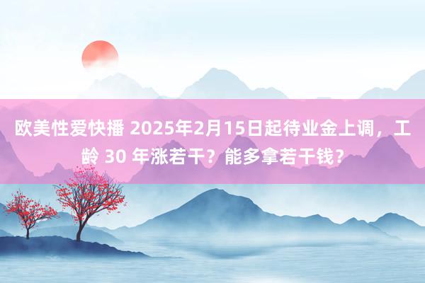欧美性爱快播 2025年2月15日起待业金上调，工龄 30 年涨若干？能多拿若干钱？