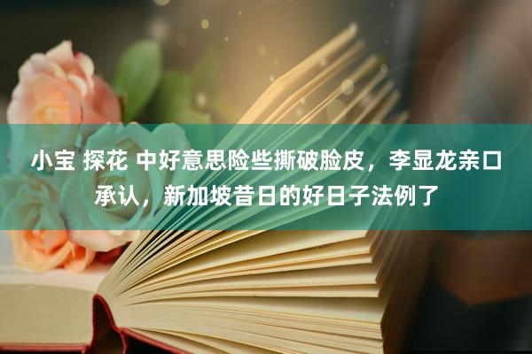 小宝 探花 中好意思险些撕破脸皮，李显龙亲口承认，新加坡昔日的好日子法例了