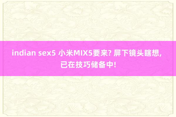 indian sex5 小米MIX5要来? 屏下镜头瞎想, 已在技巧储备中!