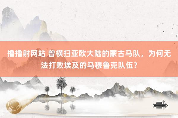 撸撸射网站 曾横扫亚欧大陆的蒙古马队，为何无法打败埃及的马穆鲁克队伍？