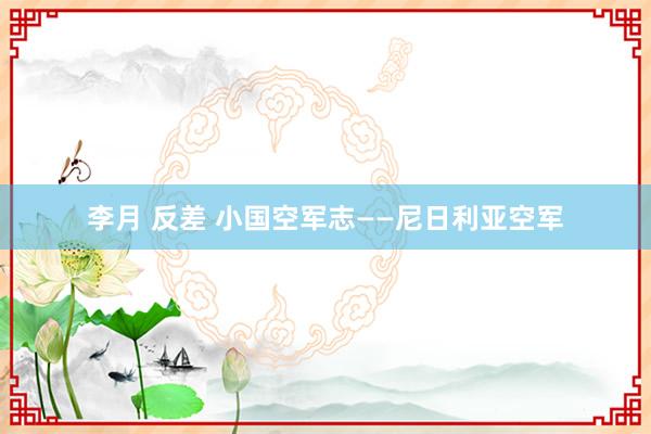 李月 反差 小国空军志——尼日利亚空军
