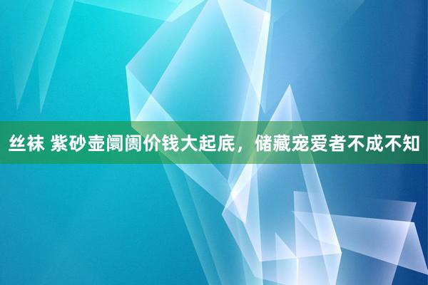 丝袜 紫砂壶阛阓价钱大起底，储藏宠爱者不成不知